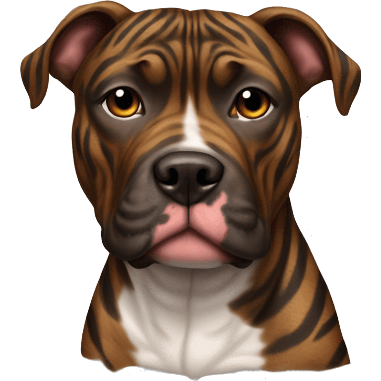 pitbull terrier dark brindle tiger stripes emoji