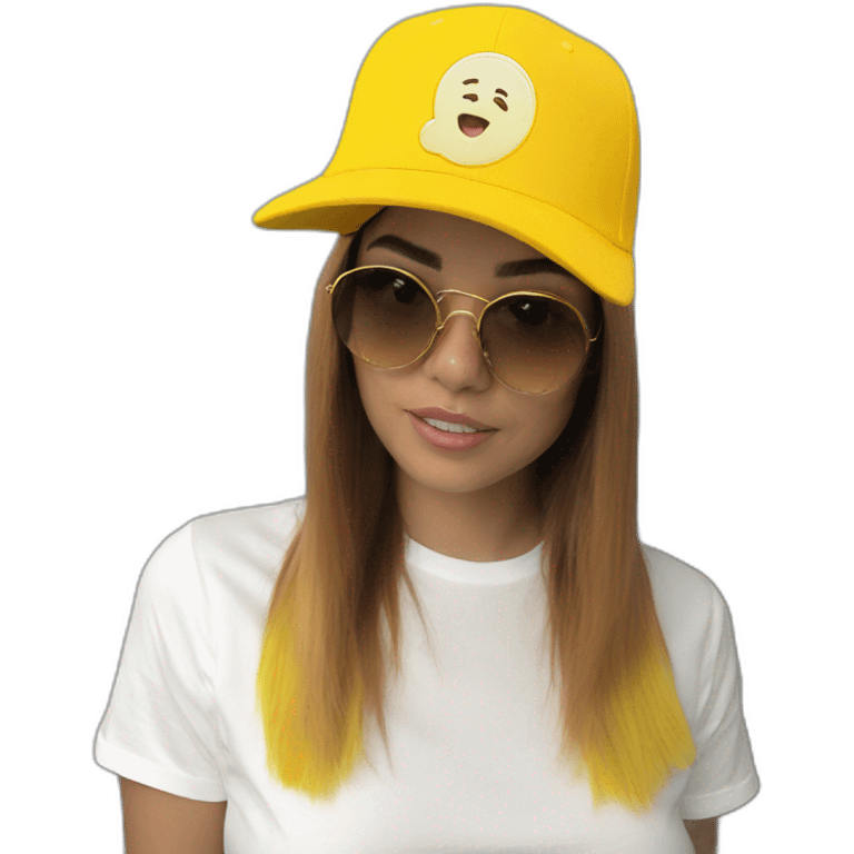 Yellow snapback cap emoji