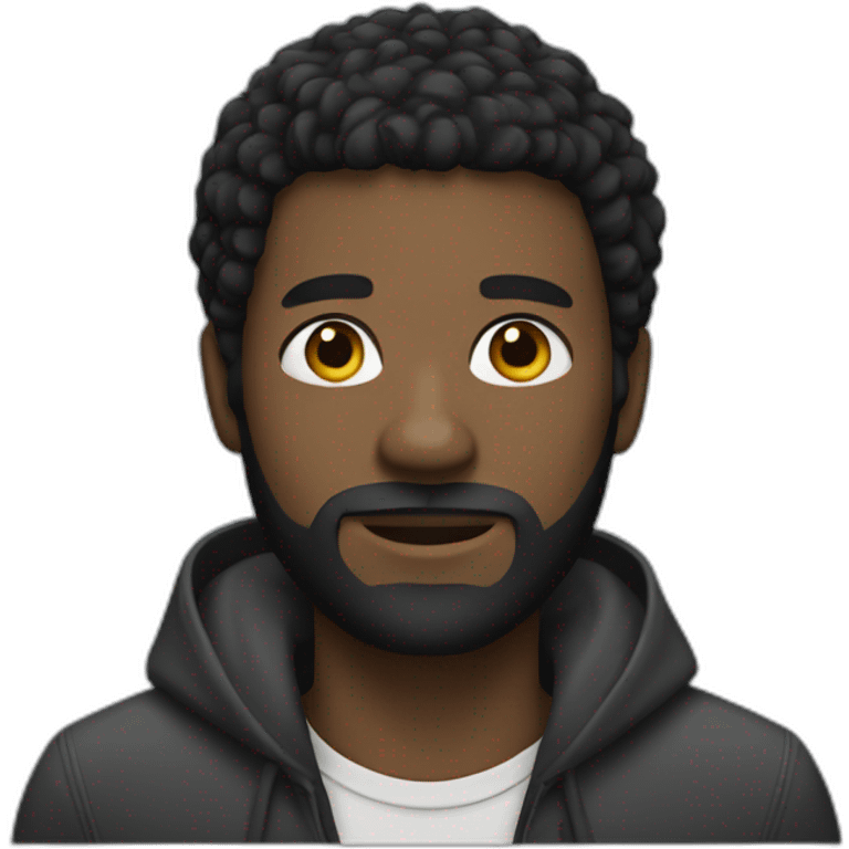 Black man with a European haircut and a beard emoji