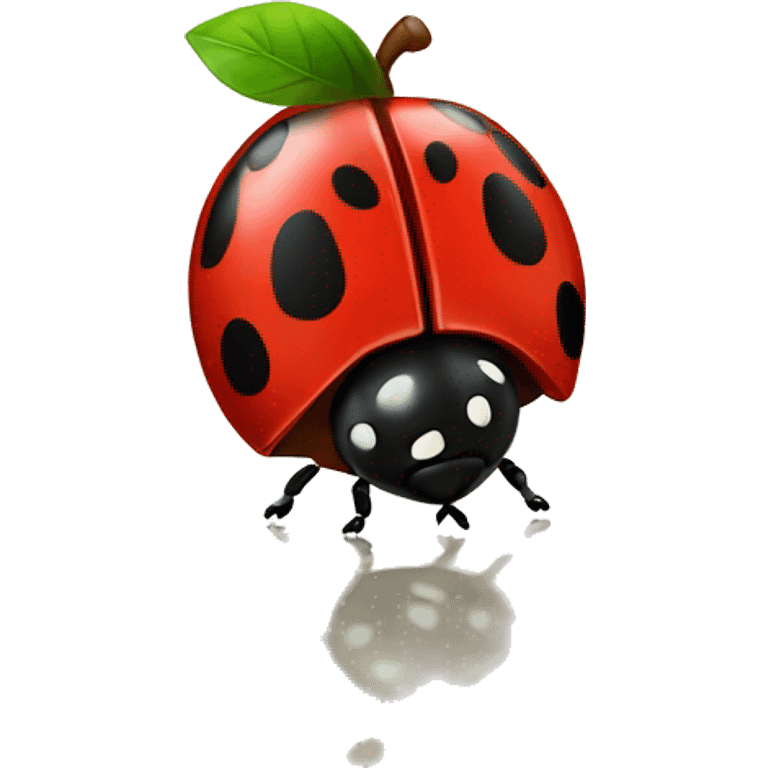 ladybug walking on an apple emoji