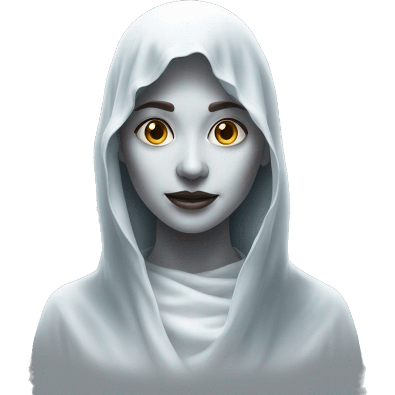 hyper realistic ghost woman standing  emoji