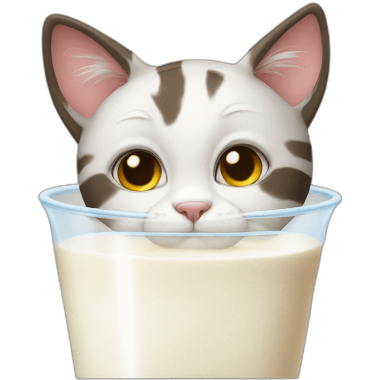 a cat drinking milk emoji