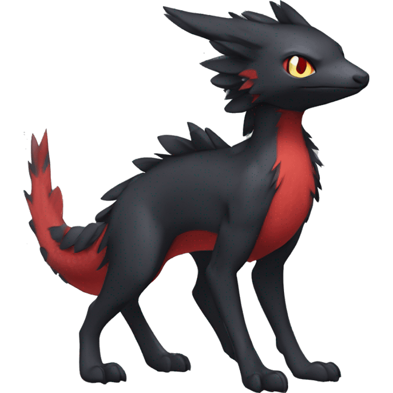 Cute cool black red nargacuga animal hybrid Fakemon full body emoji