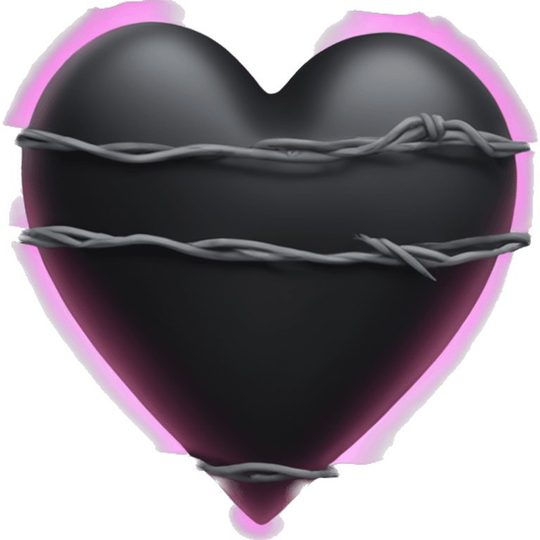 black heart with pink barbed wire  emoji