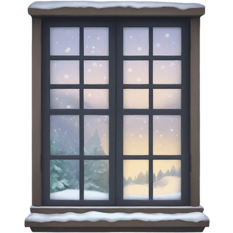 Snow night window emoji