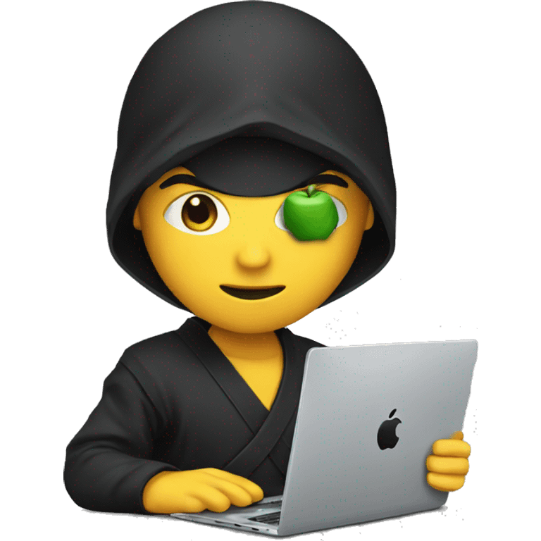 Ninja with apple laptop emoji