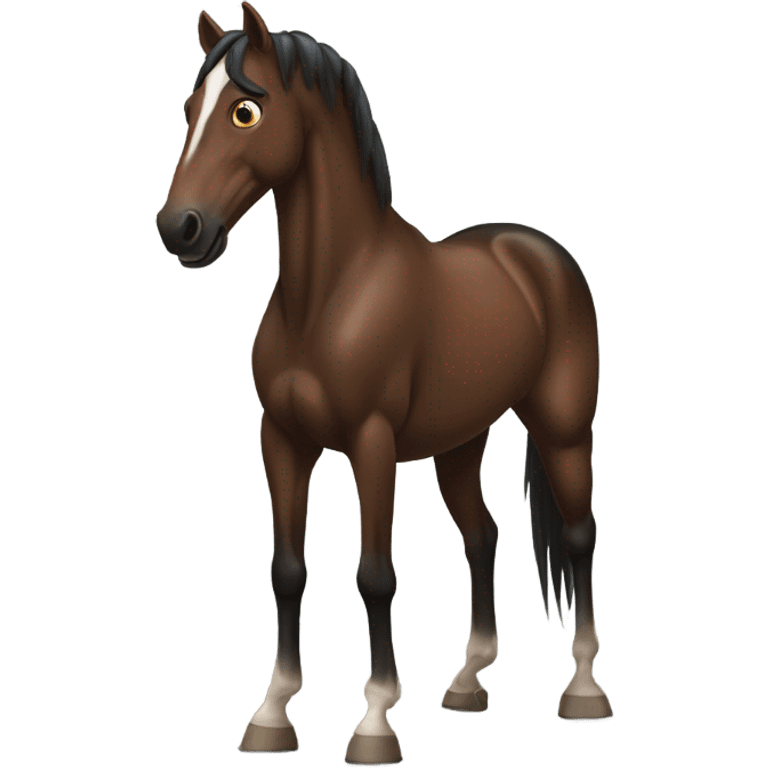 Spooked bay horse emoji