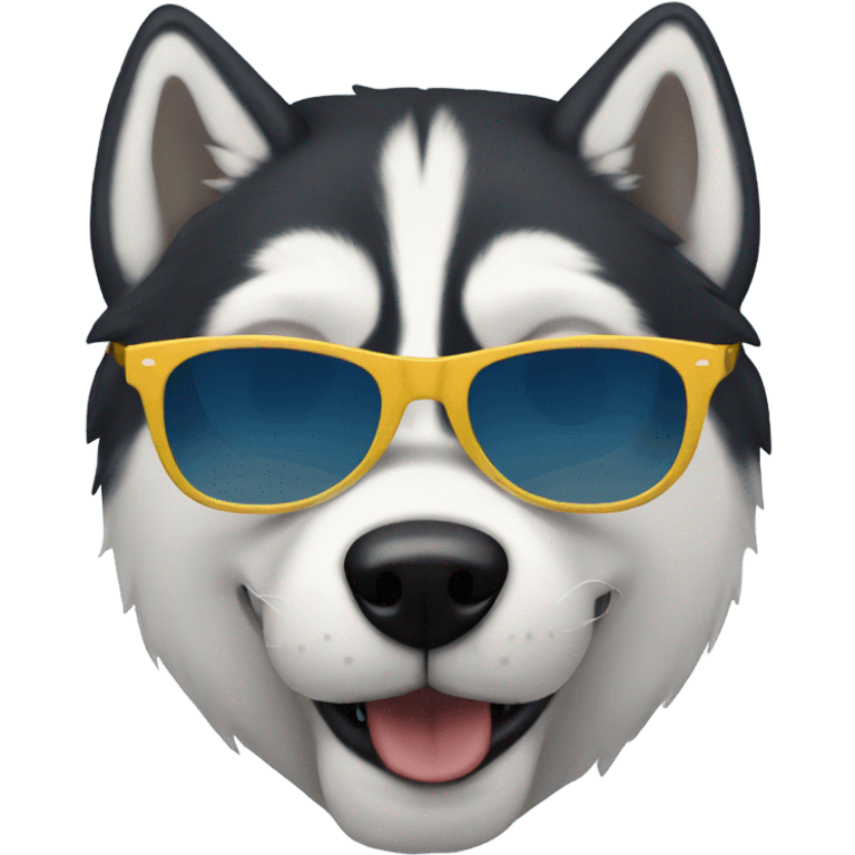 A husky with sunglasses  emoji