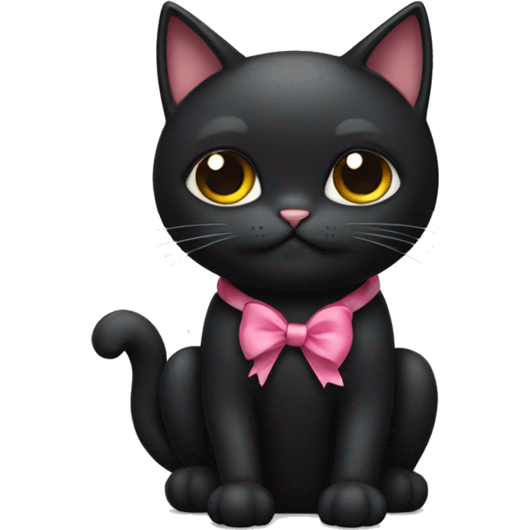 Black cat with a bow emoji