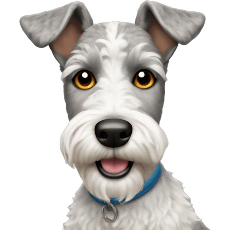 grey curly fox terrier  emoji