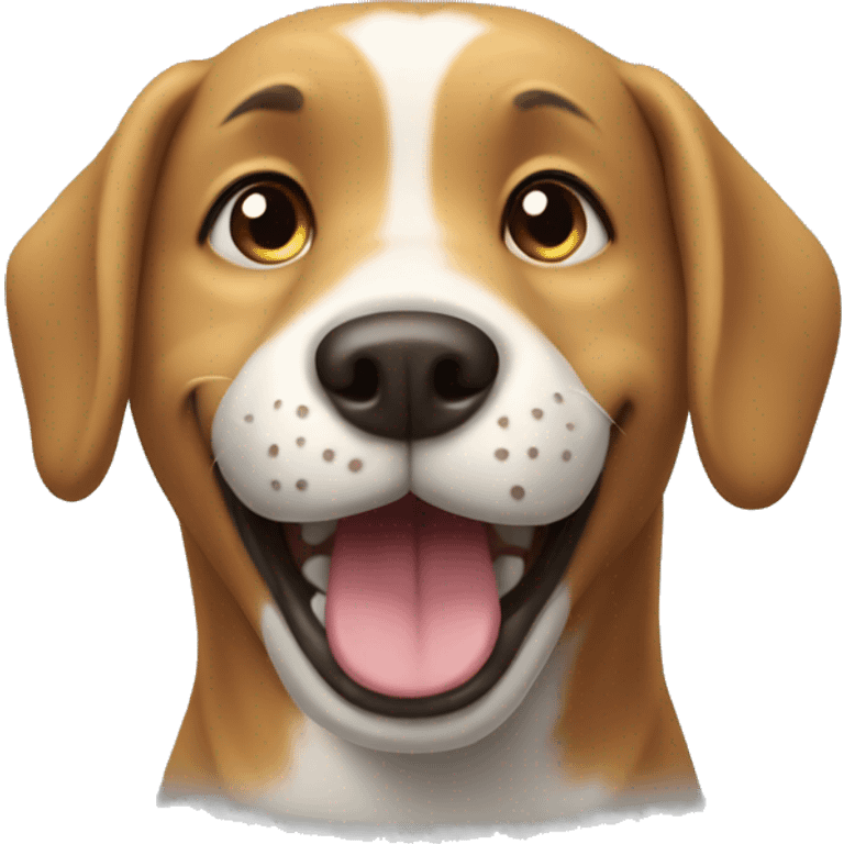 dog making a happy face emoji