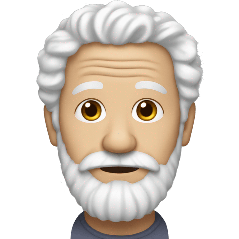 White curly hair, wrinkles, a full beard, elderly person. emoji