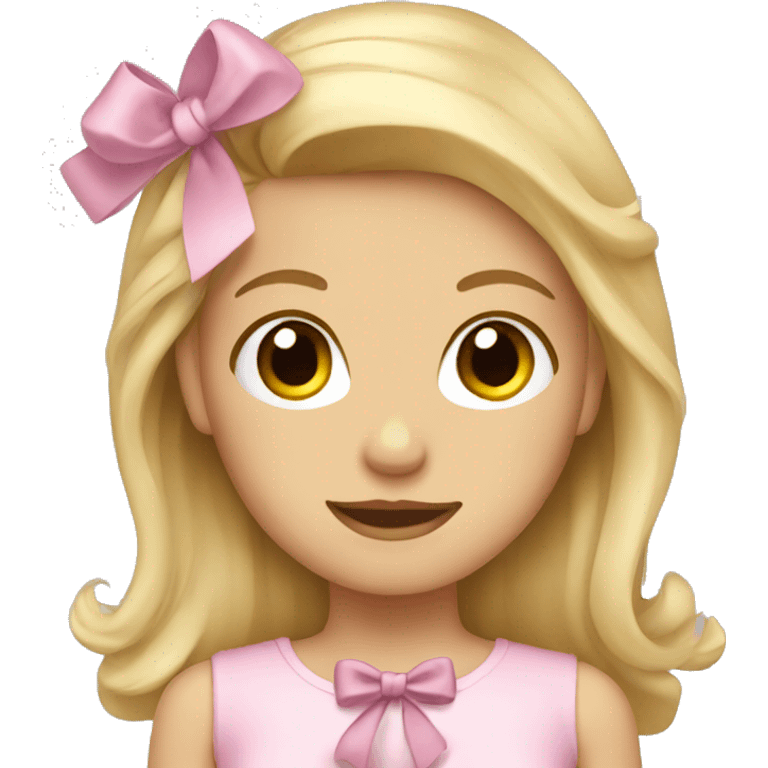 Blonde girl with bow emoji