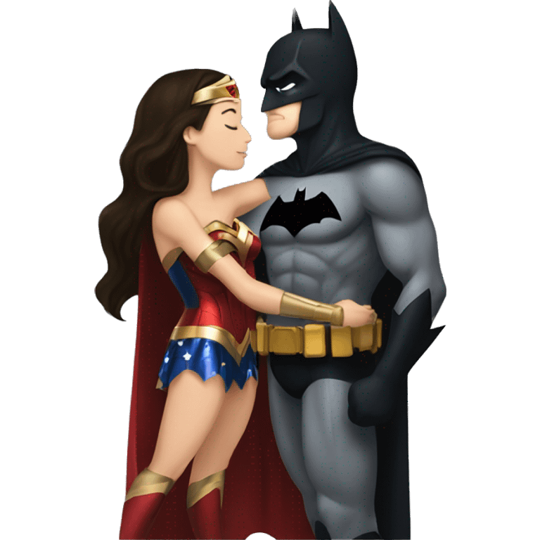 Batman kissing wonderwoman emoji