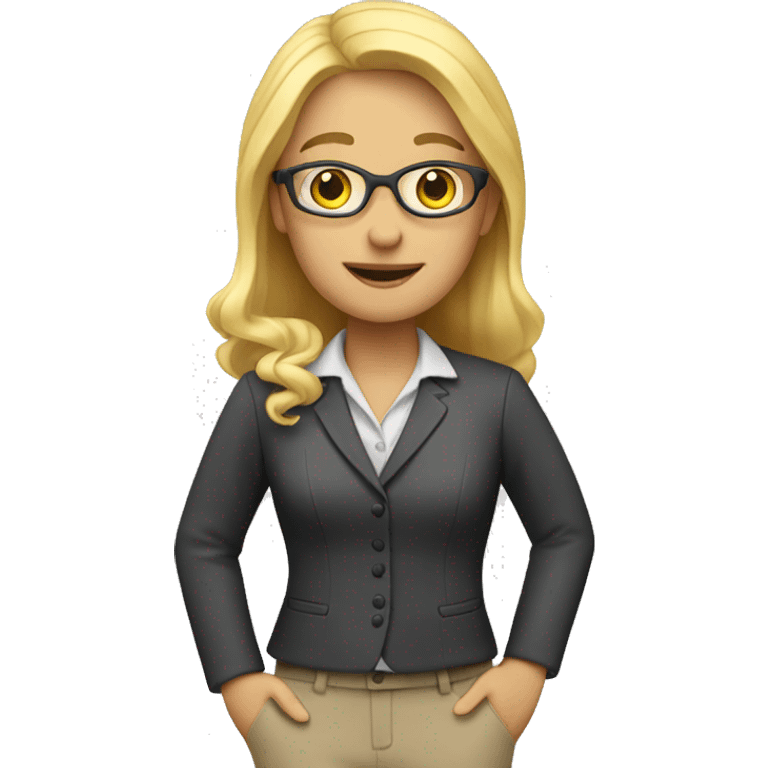 Teacher with blond hair  emoji