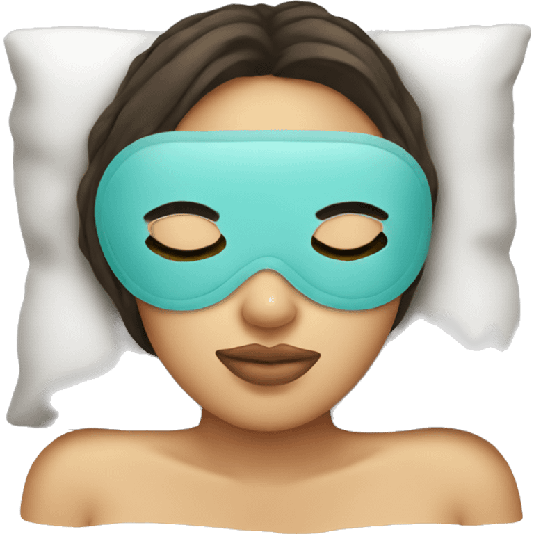 Woman sleeping with eye mask emoji