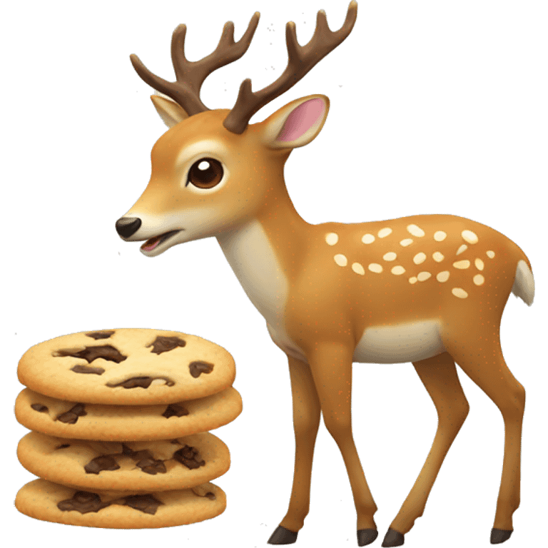 Deer from Japan eating cookie emoji