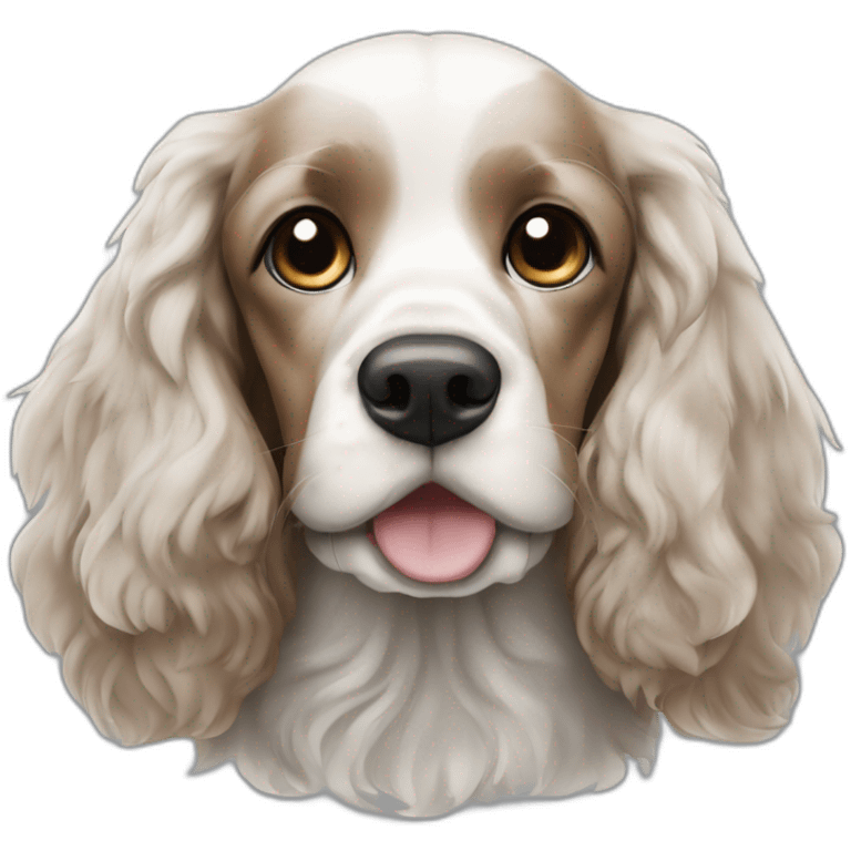 Cocker Spaniel Black and white emoji