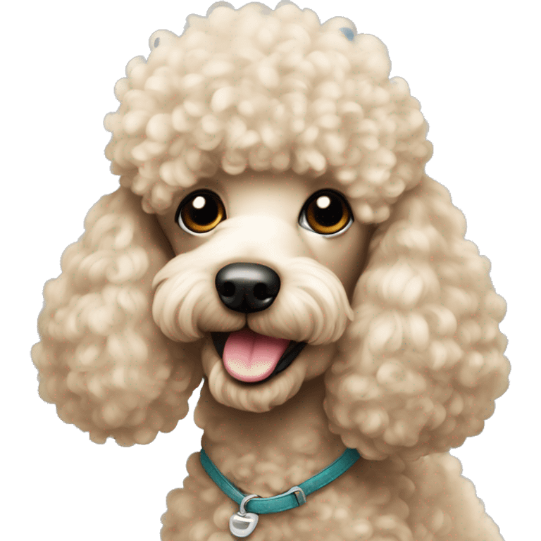 Poodle cor champanhe com lacinho emoji