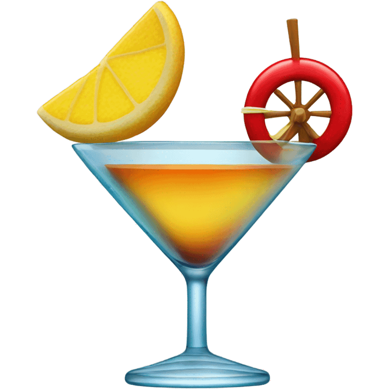 Cruise liner with legs drinking a cocktail emoji