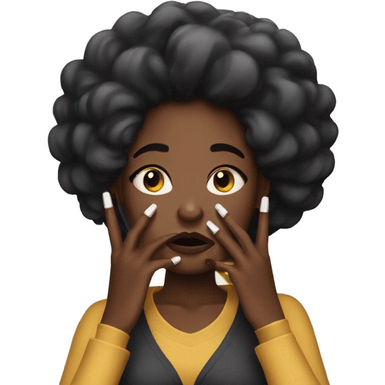 Black girl with long nails smoking stressed out  emoji