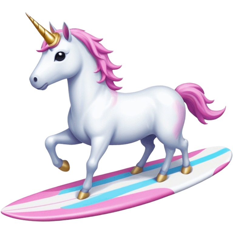 Unicorn surfing emoji