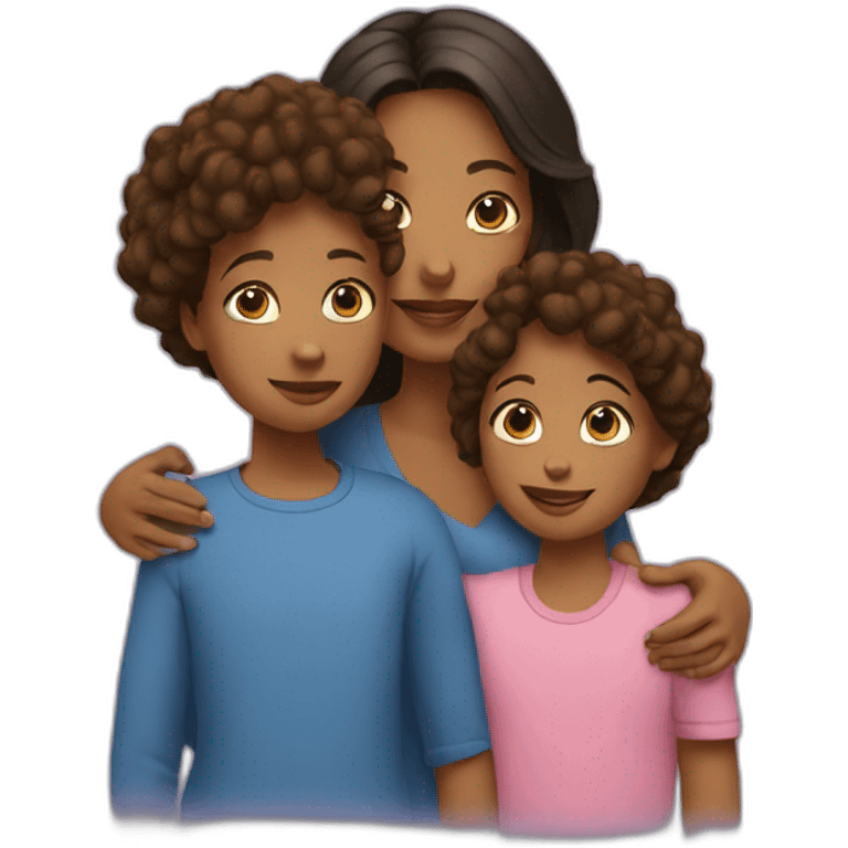 a  mother with her 2 children emoji