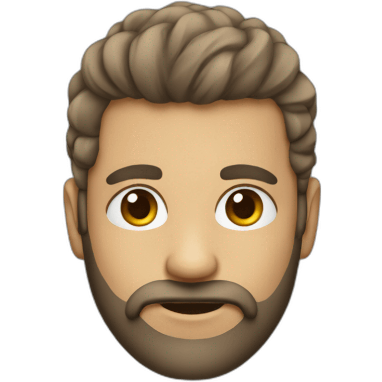 Personne sans cheveux avec barbe en tresse emoji