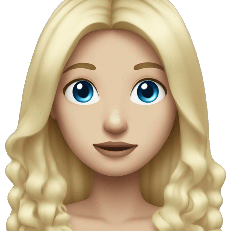 Long light Blonde hair girl blue eyes  emoji