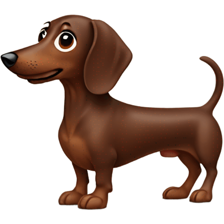 A Chocolate brown Dapple Sausage dog emoji