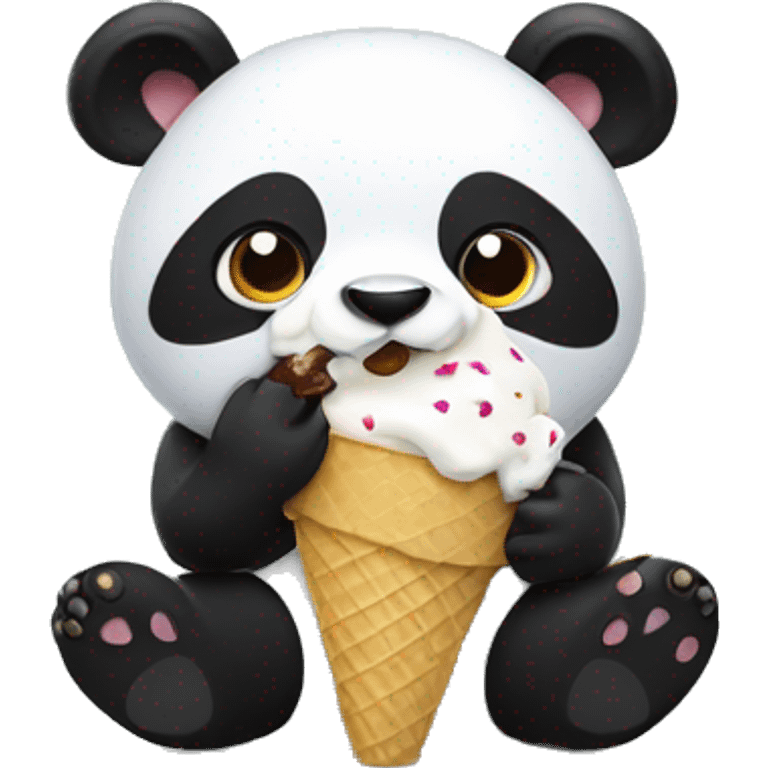 Panda eating ice cream emoji