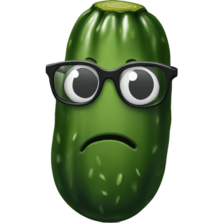 Pickle with dark glasses emoji