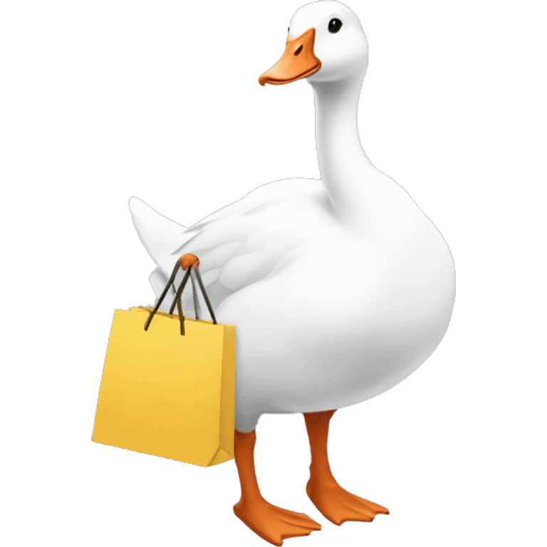 White Goose carrying shopping bag emoji