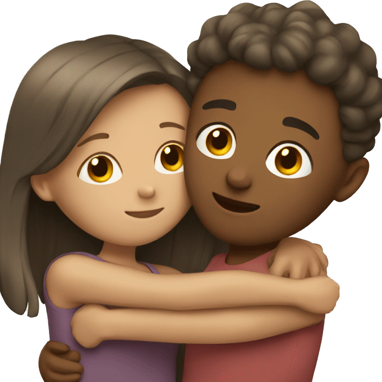 Boy and girl cuddle emoji