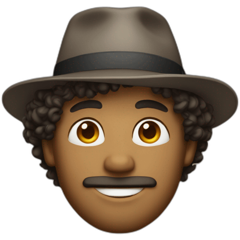 curly hair man with hat emoji