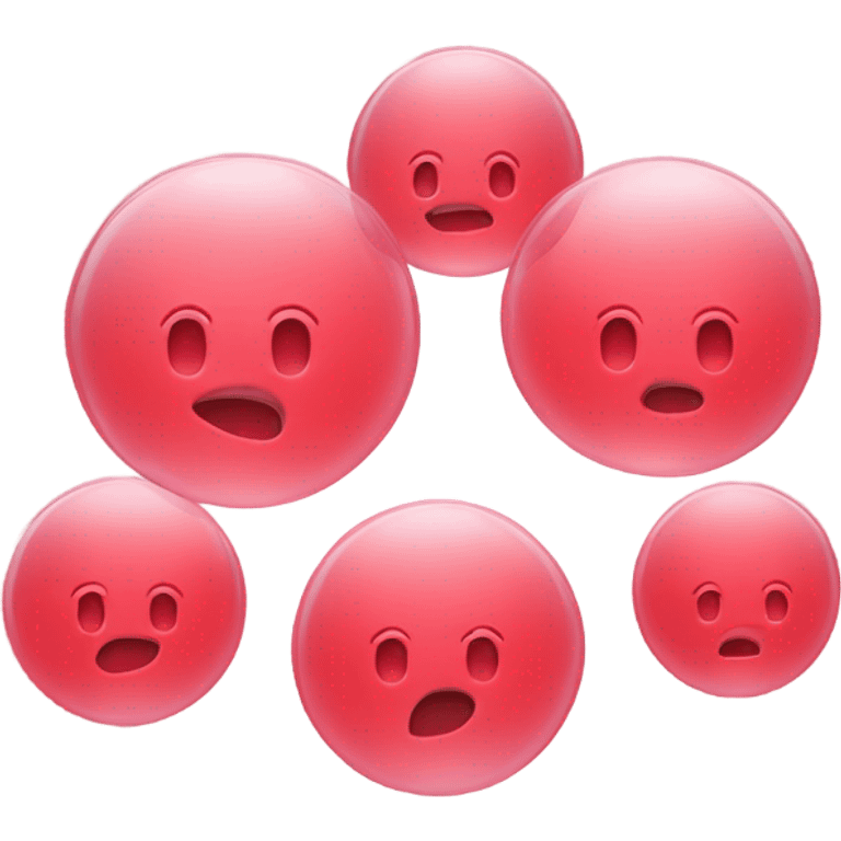 Group of bubbles in red color shade emoji