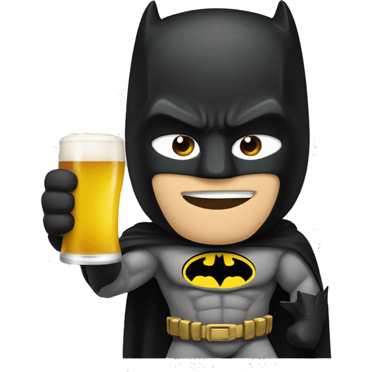 Batman drinking a beer emoji