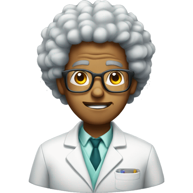 a mad scientist with an afro haircut emoji