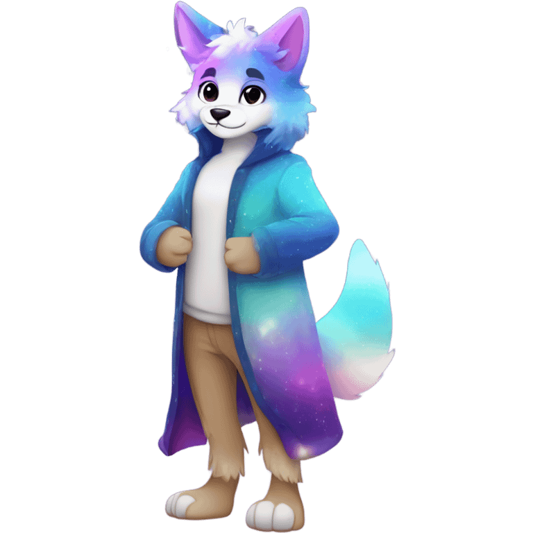 gradient-Sparkle-nebula-fursona anthropomorphic furry full body emoji