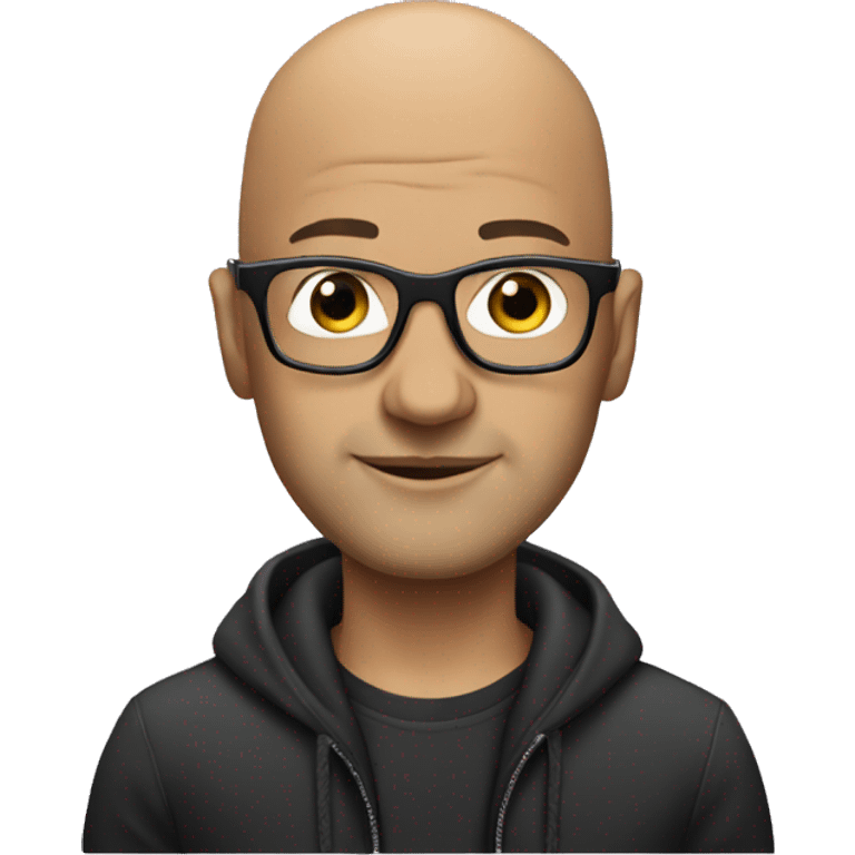 A bald dj with glasses emoji