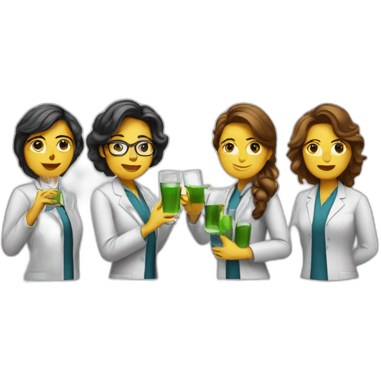 four drinking female scientists emoji