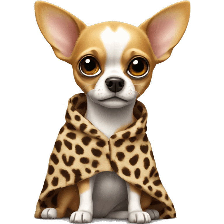 chihuahua avec robe léopard emoji