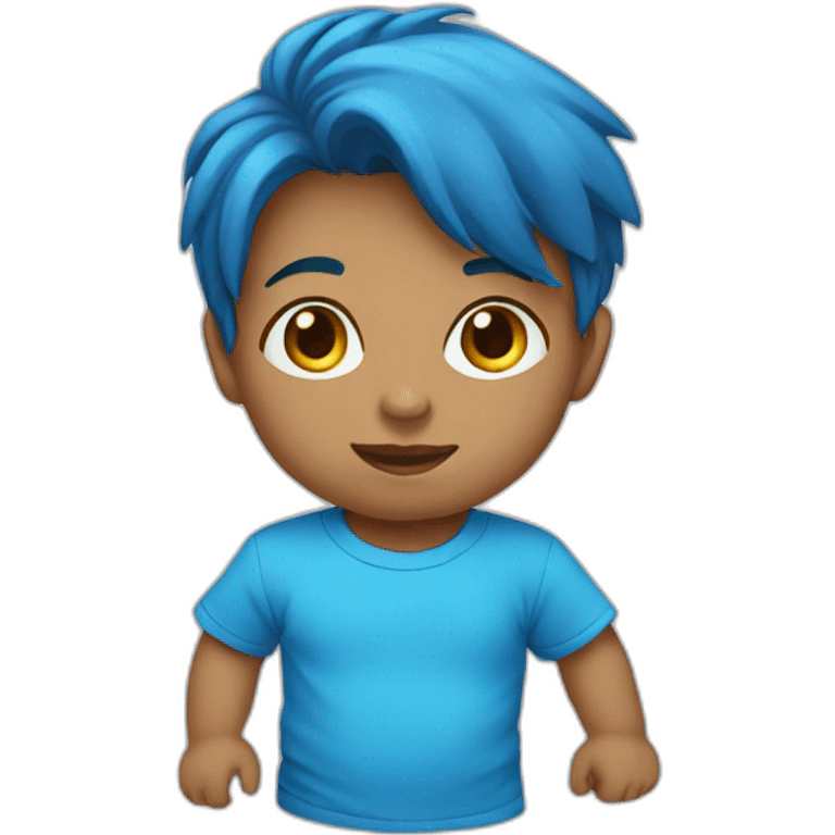 Baby with blue T-shirt  emoji