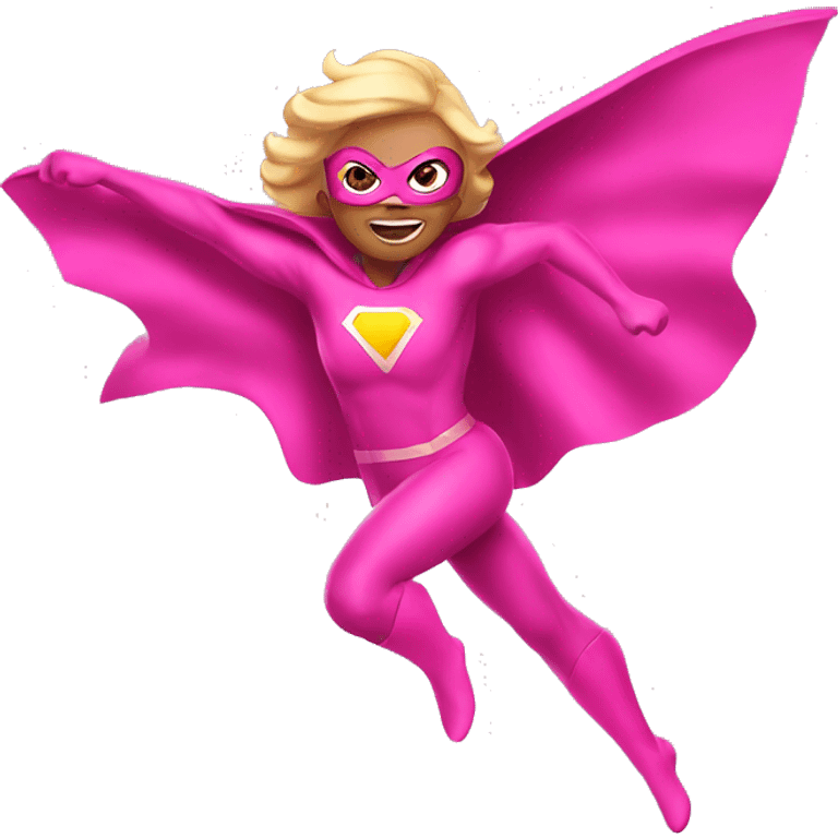 Pink superhero flying  emoji