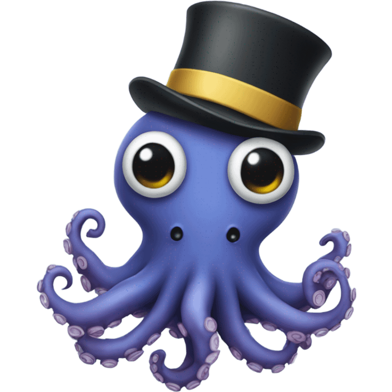 Octopus wearing a top hat emoji