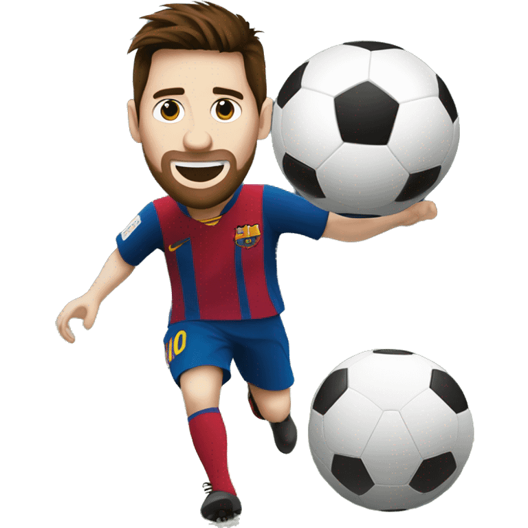 Soccer ball being kicked by Messi  emoji