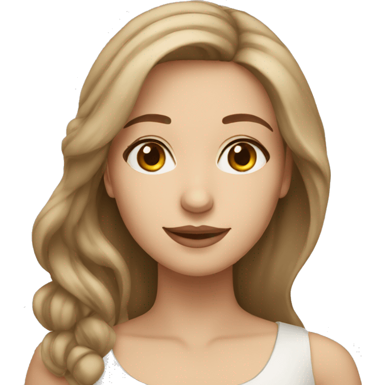 A pretty syrian woman with light brown hair and white skin emoji