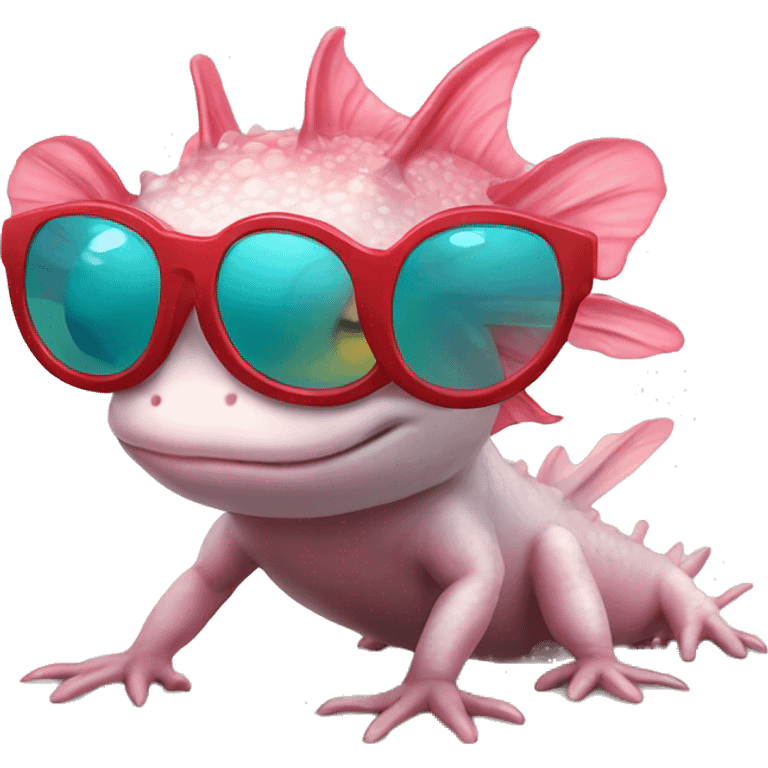 Axolotl with sunglasses  emoji