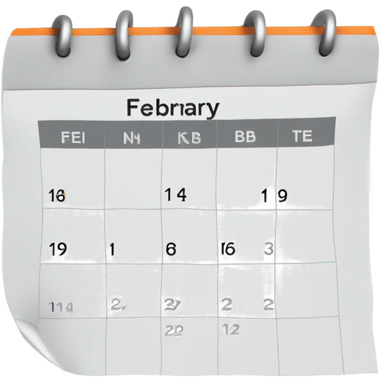 February 14th Calendar  emoji