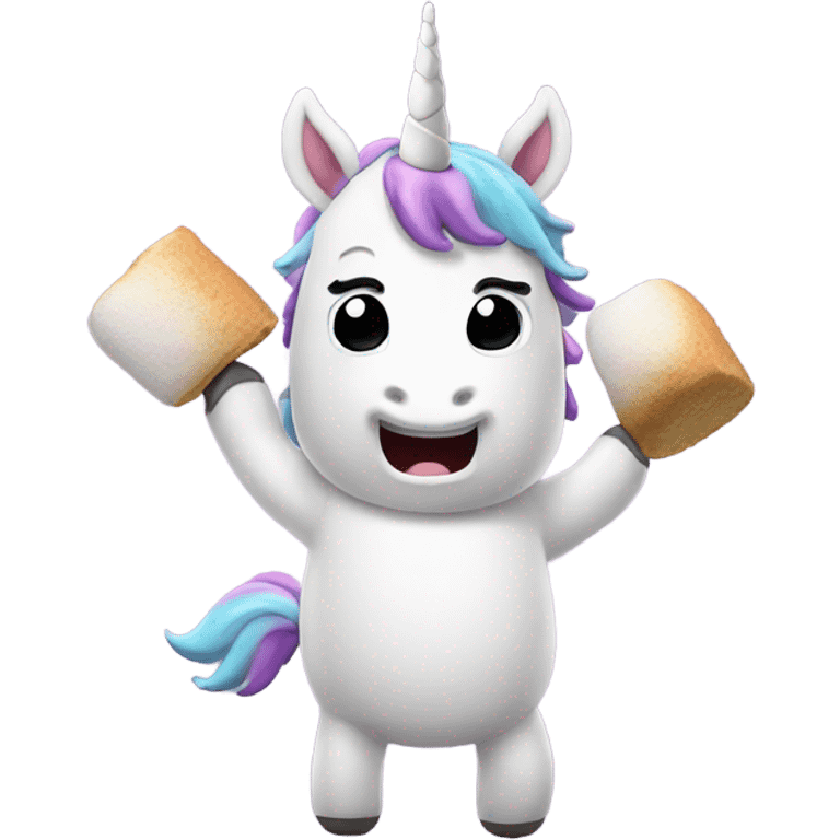 Unicorn throwing up marshmallows  emoji